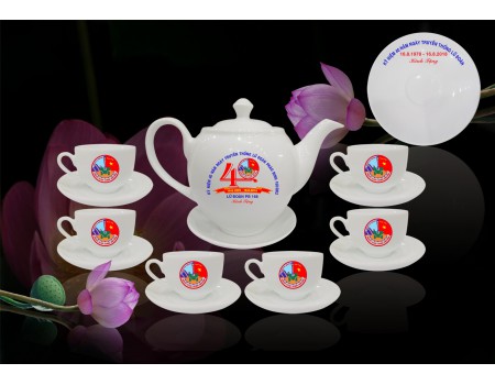 Bộ ấm chén quà tặng, in logo, tên S3 Bộ ấm chén quà tặng, in logo, tên S3
